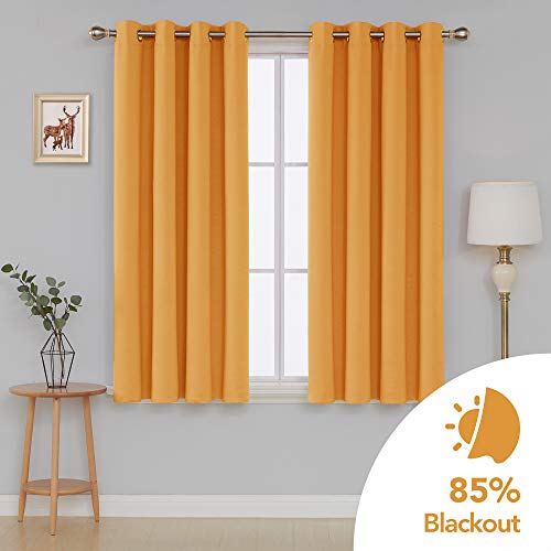 Image of Deconovo Blackout Curtain Darkening Panel for Bedroom or Living Room Grommet Thermal Insulated Lighting Reduce Drape, 52 x 63 Inch, Orange Flame