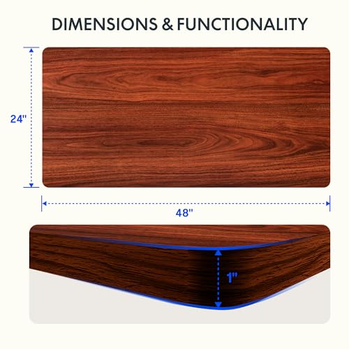 Image of FLEXISPOT EN2 Whole-Piece Standing Desk with Clamp Power Strip, 48 x 24 Electric Stand Up Height Adjustable Desk with Cable Management (White Frame + 48 inch Mahogany Desktop, 2 Packages)