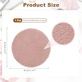 sourcing map Dollhouse Miniature Carpet, 1:12 Fluffy Doll House Rugs Prop Small House Accessories for Doll House Furniture Decor Play, Pink Round - Image 2