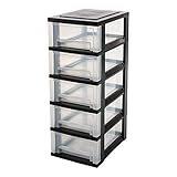 schubladenschrank auf rollen ikea Farbe: Schwarz/transparent Iris Ohyama, Schubladenschrank auf Rollen / Rollwagen - Smart Drawer Chest SDC-005 - plastik, schwarz, LxWxH 76.5 X 38.50 X 29.20 cm