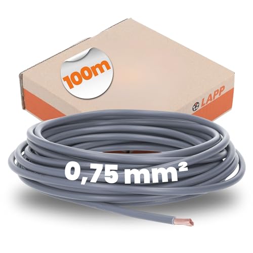 Lapp 4510062 H05V-K 0,75 mm² - Gris - Câble de câblage flexible - En PVC - Toron 0,75 mm² - Câblage