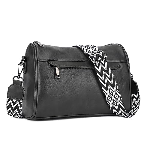 Image of KL928 Crossbody Purses for Women Shoulder Bags with 2 Straps,Black