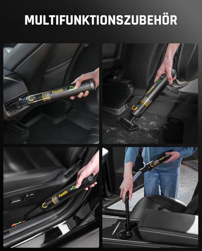 Fanttik Slim V10 APEX Kabelloser 4-in-1 Auto & Tragbarer Mini-Handstaubsauger, 19 kPa Saugkraft, Smarter Digitalanzeige, 2 Saugmodi für kleine Reinigungsarbeiten, Auto, Bürotisch, Tastaturen (Schwarz) 4