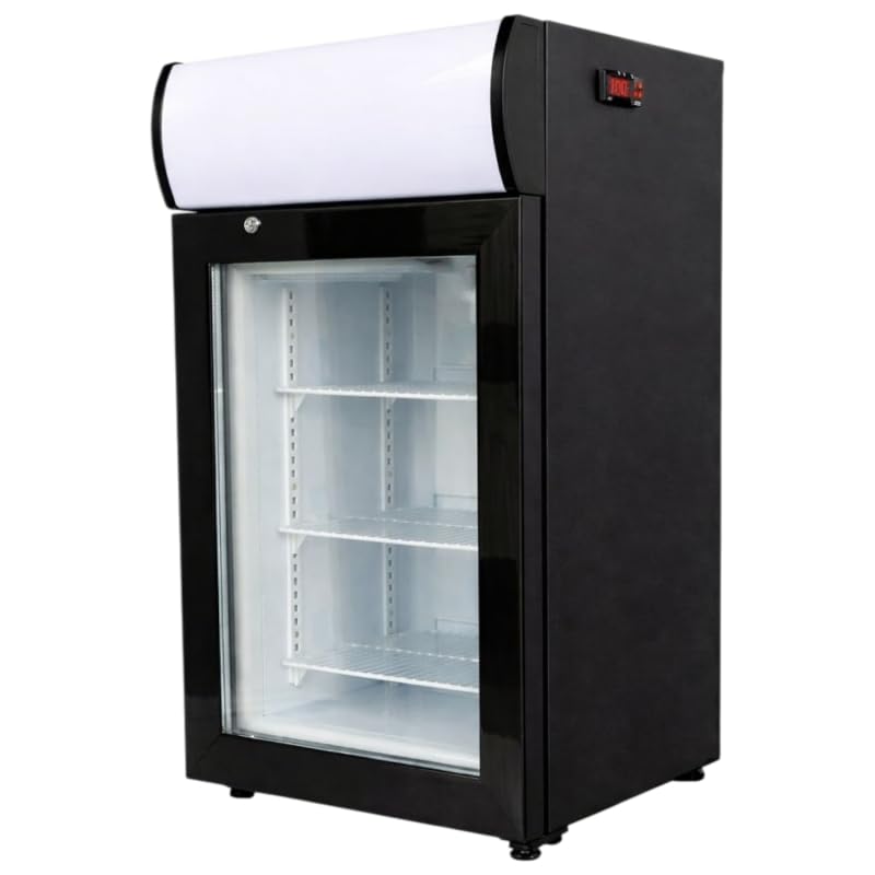 Mini congelador acristalado 50L - Con dosel - Temperatura Hasta -18°C - Compacto y eficiente - Ideal para bares, comercios y uso doméstico