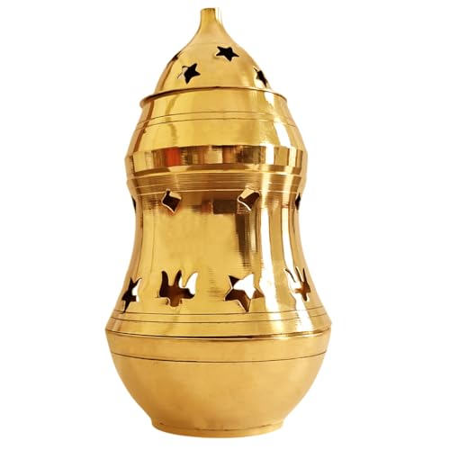 Image of Premium Pure Brass Kapoor Lamp /Aroma Diffuser /Oil Burner /Oil Diffuser /Vastu Diya /Brass Feng Shui Aroma Incense Burner Camphor /Bakhoor Dani /Camphor Lamp with Diya 16.5 cm HT.