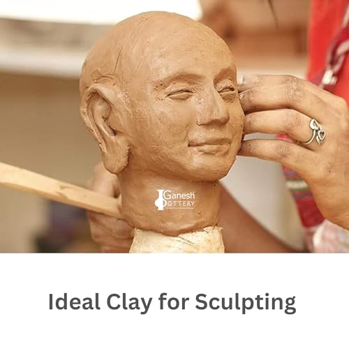Image of Terracotta Clay 2kg Brown | Ready-to-Use Natural Clay for Sculpting, Pottery, Jewelry Making, Eco-Friendly Ganesha Idol, Art & Craft Activities