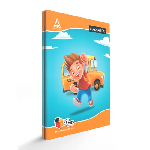 Image of Classmate Drawing Book - A4, Soft Cover - Pack of 12 & Classmate Notebook | 172 Pages | Four Lines with Gap | 24.0cm x 18.0cm | Pack of 4 | Practice Notebook for School Students