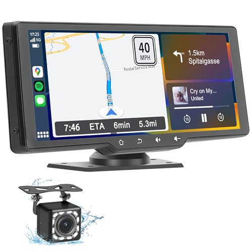 10.26' HD Portable Carplay Wireless Touch Screen Double Din Car Stereo Compatible Apple Carplay and...