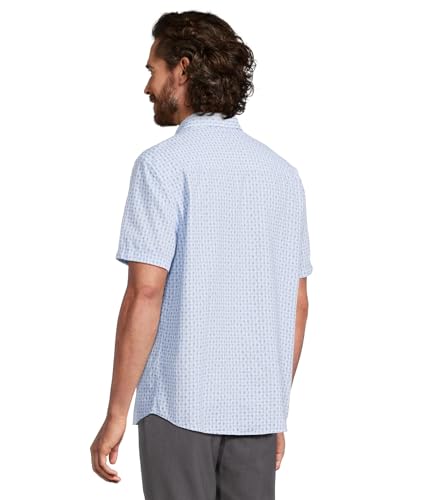 Johnston & Murphy Men's Short Sleeve Illusion Print Linen Shirt3
