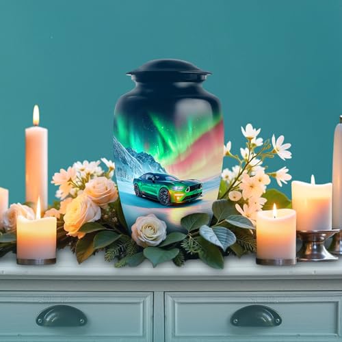 Image of Car Urn Cremation Keepsakes for Ashes 1 Large & 2 Small | Decorative Urn for Mom & Dad, Tiny Urns for Adult Human
