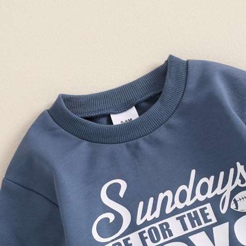 Baby Boy Football Outfit Toddler Little Boys Rugby Game Day Clothes Set Letter Print Sweatshirt Tops Pants 2PCS Set3