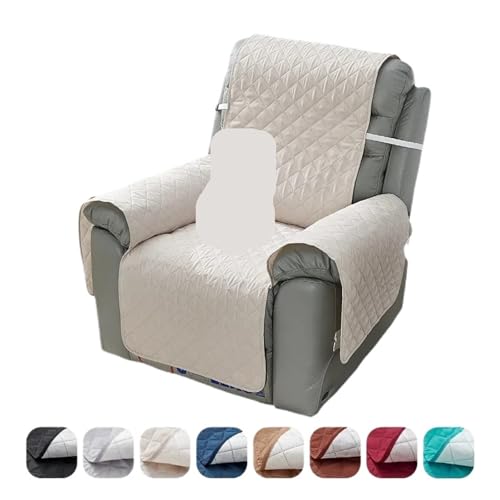 HYFEUOKF Funda de sofá reclinable acolchada en color gris 3