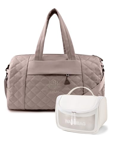 Sac de voyage marron 43x23x25 cm avec trousse de toilette
