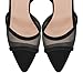 onlymakerheels Women's Heeled Sandals Mesh Stiletto Pointed Toe Open Toe Ankle Buckle Strap Slingback High Heel Sandals Summer Dress Shoes Black Size9