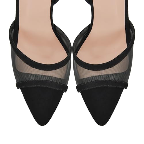 Women's Heeled Sandals Mesh Stiletto Pointed Toe Open Toe Ankle Buckle Strap Slingback High Heel Sandals Summer Dress Shoes3