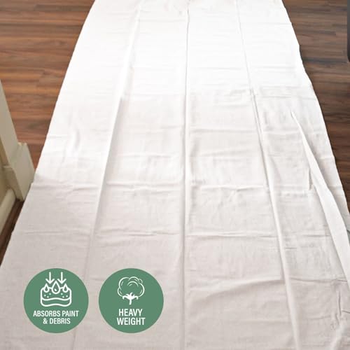 TOALLA_DROPCLOTH_6X9_Natural for Painting (Size 6x9 Pack of 4) Pure Cotton Painters Drop Cloth for Painting, Furniture & Floor Protection - All Purpose Thick Canvas tarp with Double Stitched Edges by TOALLA - Image 7