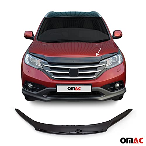 Omac Front Bug Deflector For Honda Cr-V 2012 To 2016, Hood Protector, All Weather, Black #TOP2