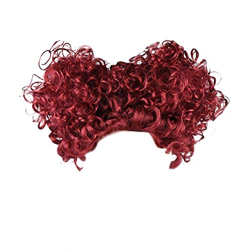 Wine Red Beehive Wigs 1960's Womens Adult Short Afro Curly Fluffy Hair Halloween Cosplay Accessories