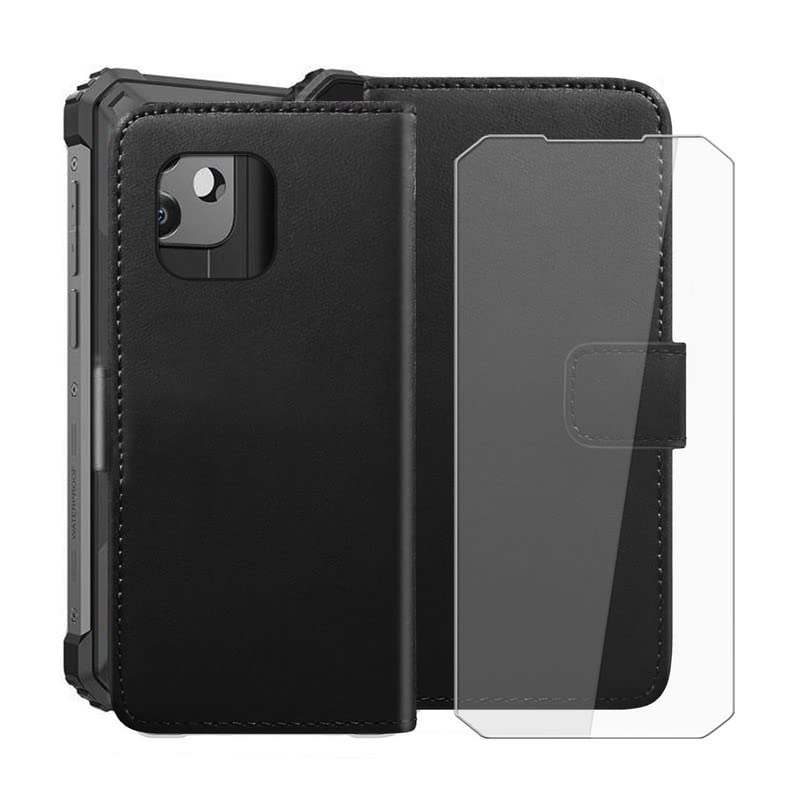 Coque pour Blackview BV8900 et protection écran en verre trempé flip case noir