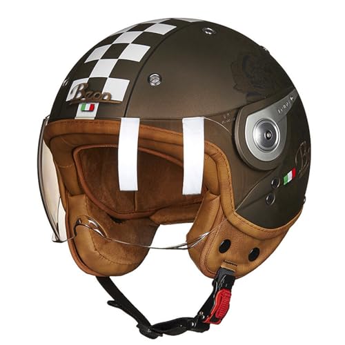 Casque de moto 3/4 ouvert léger fini cuivre mat pour éviter la chaleur en ville