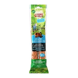 Living World Budgie Sticks-Fruit Flavour-60gm (2 Ounce), 2-Pack