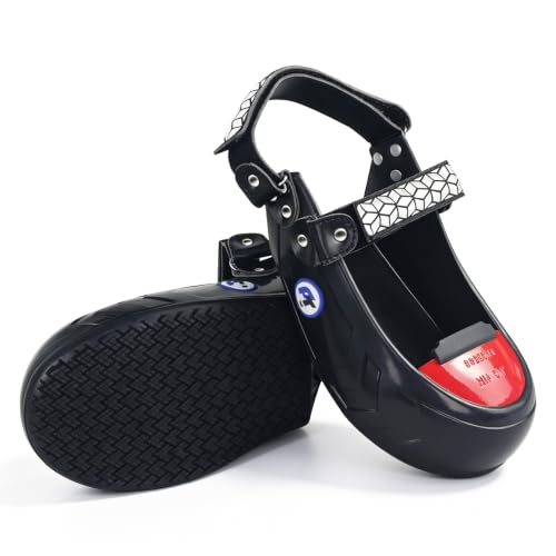 Flocktender Steel Toe Covers, Non-Slip Reflective Steel Toe Covers, CE & ASTM Certified Titanium Alloy Steel Toe Shoe Covers for Shoes for Kitchen Warehouse Marine Enterprise Work, Size M (US 5.5-9.5)