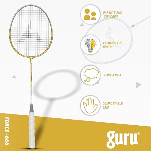 Image of GURU Force-666 Badminton Racket Pack of 1 for Men, Women Boys & Girls with Cover