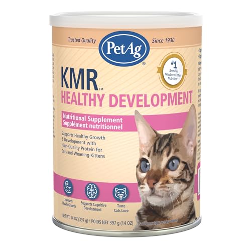 PetAg KMR Healthy Development - 14 oz - Great Tasting Nutritional Supplement for Cats and Weaning Kittens