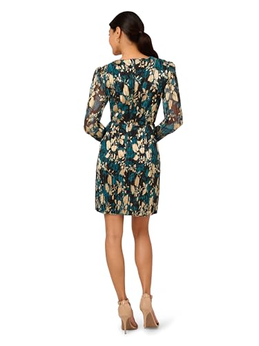 Adrianna Papell Women's Crinkle Foil Wrap Dress2