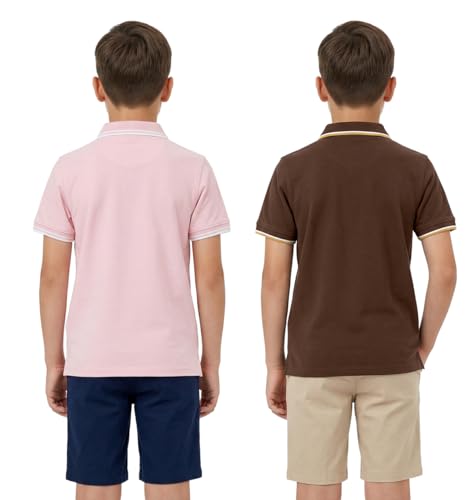 Image of Aventura Boys Polo T-Shirt Combo Pack of 2 - 100% Cotton Half Sleeve Collar T-Shirts for Boys (Age 5-12 Years)