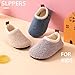Kids Platform Slippers Fashion 𝐅𝐮𝐫 Fleece Lined Boots for Girl Boy Indoor House Non-slip (Beige, 9.5 Little Child)