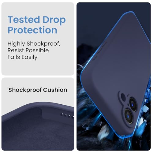 Image of FireNova Designed for iPhone 16 Plus Case, Silicone Upgraded [Camera Protection] Case, Soft Anti-Scratch Microfiber Lining Inside, 6.7 inch, Navy Blue