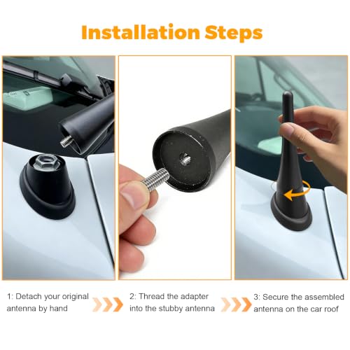 Image of 3.8 Inch Short Antenna for 2013-2026 Ford Transit 150 250 350 | Antenna Replacement Car Wash-Proof Radio Antenna Truck Antenna ToyotaTundra Accessories
