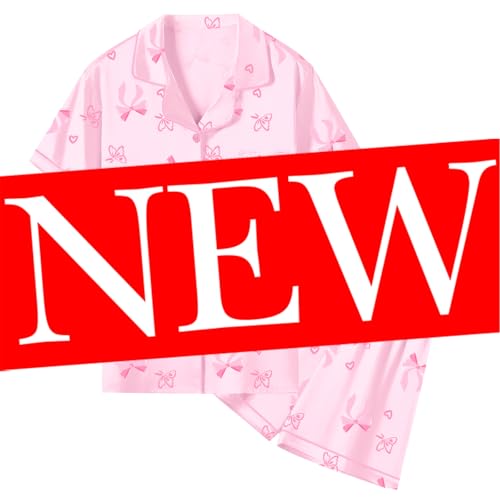 Image of Umeyda Women & Girls Pajamas Set, Soft Satin Lightweight Silk Button-Down Top with Shorts 2 Piece PJS for Mom Boys Kids Gifts
