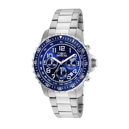 Invicta Relógio masculino de quartzo especial com pulseira de aço inoxidável, Azul, 45mm, Casual