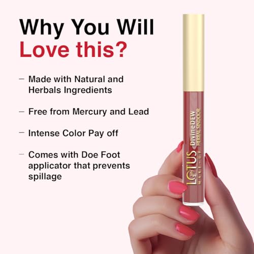 Image of Lotus Makeup Divine Dew Herbal Liquid Sindoor Rosy Blush | Water And Smudge Resistant | Long Lasting | Non - Toxic | Mercury Free | Maroon | 5.4 ml