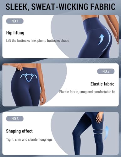 Image of Venzina High Waist Tummy Control Yoga Pants for Women - Super Soft Squat Proof Leggings with 4- Way Stretch for Gym, Running, Yoga & Daily Casual Wear