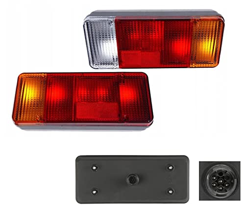 EASYSHOP24H Set 2 Faro Fanale Fanalino Posteriore DX e SX Per Daily III S2000 da 1999 Completo di Trasparente Copertura Inferiore Gruppo Ottico Stop Retromarcia Destro e Sinistro