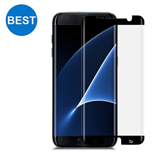 Galaxy S7 Edge Tempered Gorilla Cases Glass FITS WITH ALL CASES Compatible Premium Sensitive Flexible 0.26mm Tempered Glass Screen Protector For Samsung Galaxy S7 Edge (Black) (Black)