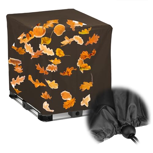 Cubierta para Tanque de Cisterna, Impermeable Fundas Protectora para Depósito de Agua 300/600/800/ 1000 Litros con Cordón Ajustable,Funda para Cubierta I(Size:1000L:120*100*116cm,Color:marrón)