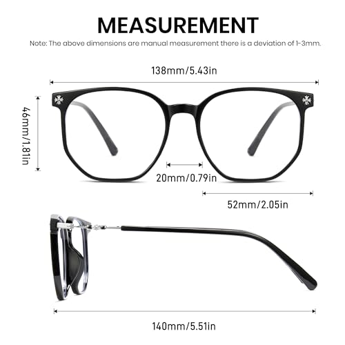 Image of Cyxus Retro Blue Light Glasses Men - Square TR90 Metal Blowline Frame Stylish Trendy for Computer Daily Work 8252