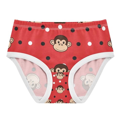 Monkey Faces Red Polka Dot Toddler Girls's Underwear 2T 202c1162