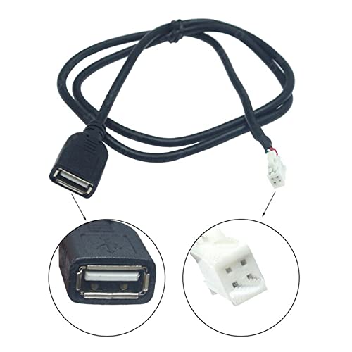 Oniissy 2-Pack USB Biladapterkabel för Android Radio, 75cm, Svart