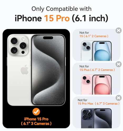 Image of CANSHN Magnetic for iPhone 15 Pro Case Clear, Upgraded [Full Camera Protection] [Compatible with Magsafe] Non-Yellowing Protective Shockproof Bumper Phone Case 6.1 inch - Clear