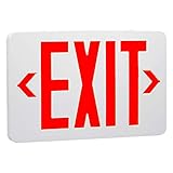 OSTEK Red LED Exit Emergency Sign Light - Standard - Battery Backup, Dual LED Lamp ABS Fire Resistan