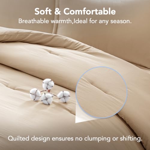 Image of Full Comforter Set Prewashed Lightweight Quilted Bedding for All Season