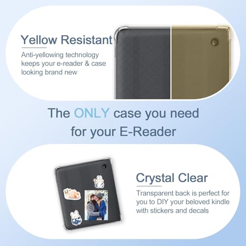 Image of T Tersely Crystal Clear Case Cover for Kobo Libra Colour (7 inch), Shockproof Thin Silicone Transparent Case, Ultra Clear, Shockproof Bumper Cover