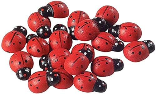 Wooden Ladybug Garden Stones