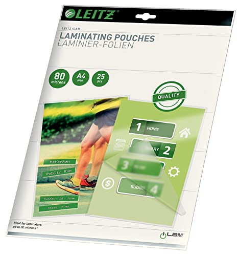 Leitz 16917 Laminate Pouch A4 80 Micron Pack of 25