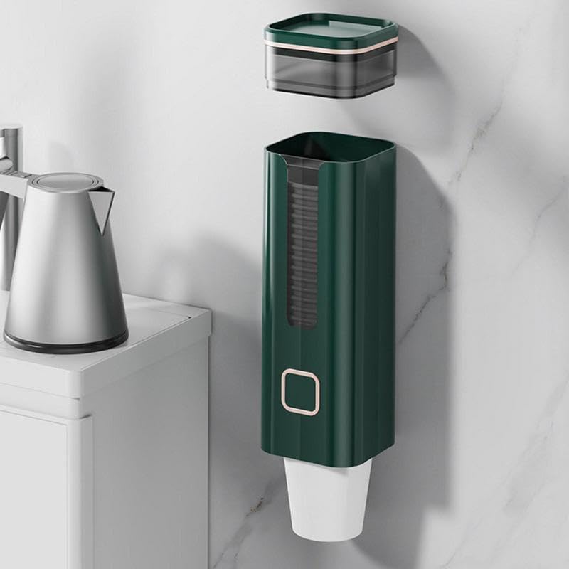 TiStm Cup Dispenser Cup Holder Disposable Paper Cup Dispenser Wall Mounted Mouthwash Cup Holder Glasses Dispenser for Dining Rooms Bathrooms for Home Office Stands